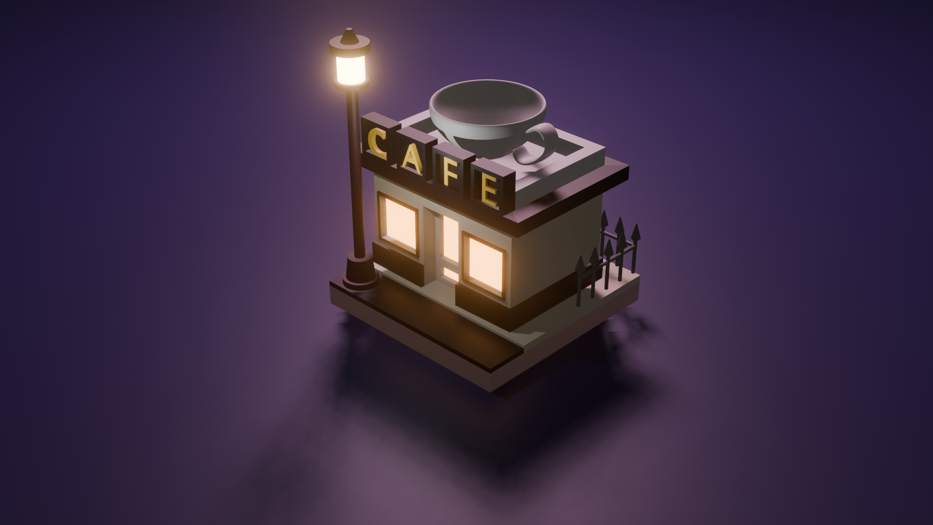 cafe 3D blender'